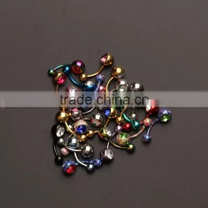 Anime Belly Button14 Gague Surgical Steel Banana Barbell Body Jewelry Magnetic Navel Rings thumbnail-2