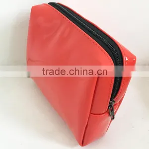 Red Shiny PU Zipper Coin Pouch Cosmetic Small Size Storage Bag For Make Up Utensils thumbnail-4