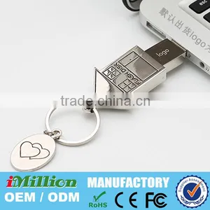 House Metal Usb Flash 8GB Wholesale Customized Logo for Gift or Use thumbnail-1