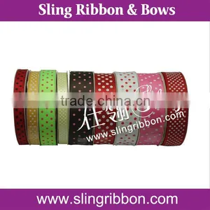 25 Yards Polka Dot Polyester Satin and Grosgrain Ribbon For Retail thumbnail-2