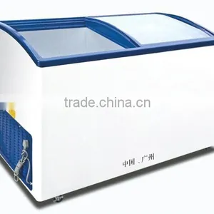 340L Curved Sliding Glass Door Freezer WT4-340H With Double Temperature thumbnail-1