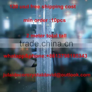 Sliver Crystal Beaded Pillar , Crystal Vases for Wedding Centerpieces thumbnail-1