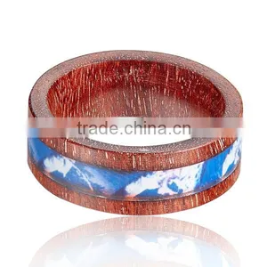 Natural Wooden Finger Ring With Camouflage Inlay thumbnail-3