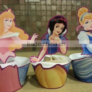 Girls Birthday Cinderella, Belle, Snow White, Rapunzel and Sleeping Beauty Princess Inspired Cupcake Wrappers and Toppers Wraps thumbnail-2