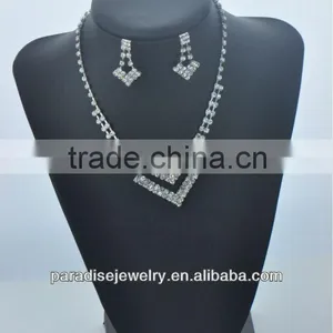 Fashion Arrow Shape Wedding Alloy Rhinestone Jewelry Set(necklace and Earrings Set)-NEW052101 thumbnail-1