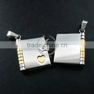25x28mm 316L Stainless Steel Book Locket With 3 Gold Plated Pages DIY Custom Laser Pendant Charm Supplies 1820249 thumbnail-1