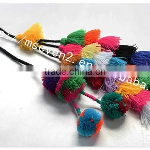 Hot Selling Colorful Pom Pom Ball Cotton Tassel Cord for Decoration thumbnail-3
