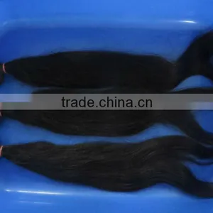 26" Inches Quality Machine Made Natural Color Cheap Silky Straight Wefted Hair Weaving thumbnail-1