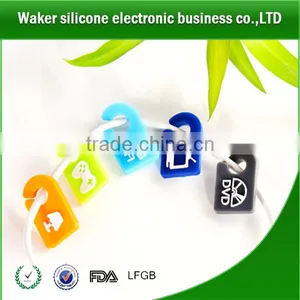 Accessories for Phones Colorful Silicone Cable Tie Tag Silicone Cable Marker Cable Tie Marker/tag/organizers thumbnail-1