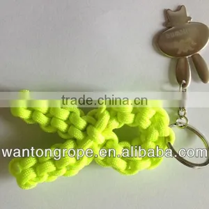 NEON YELLOW Lanyard 100% Handmade Key Ring thumbnail-1