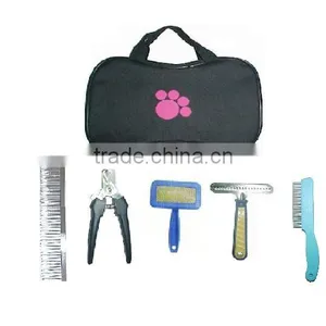 Pet Cat Grooming Tools Kit Brush Comb and Nail Clipper Set thumbnail-1