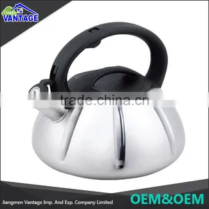 Silicone Handle Satin Polished Whistling Kettle Stainless Steel thumbnail-1