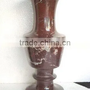 NATURAL RED ZEBRA MARBLE FLOWER VASES thumbnail-1