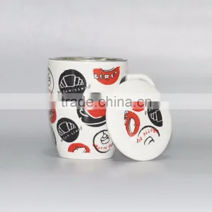 Porcelain Coffee and Tea Mug With Filter and Lid thumbnail-2
