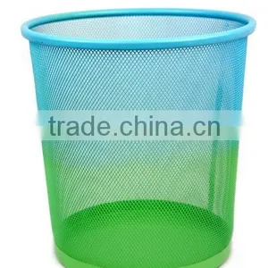 Store More Metal Mesh Trash Can Wastebasket Green Blue thumbnail-2