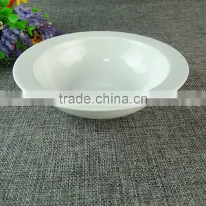High Quality Korean Deep Ceramic Soup Bowl Stock White Porcelain Salad Bowl thumbnail-1