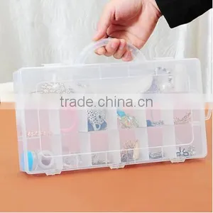Rectangle Adjustable 13 Lattices Tranparent With Cover Jewellery Box thumbnail-1