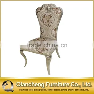 Antique Style Painting Fabric Stainless Steel Dining Chair thumbnail-1