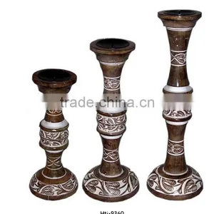 Carved Wood Candle Holder,Decorative Candle Holders thumbnail-1