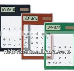 Plastic Touch Screen LCD 8 Digit Transparent Solar Calculator thumbnail-1