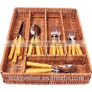 New Wicker Cutlery Tray With Compartments thumbnail-1