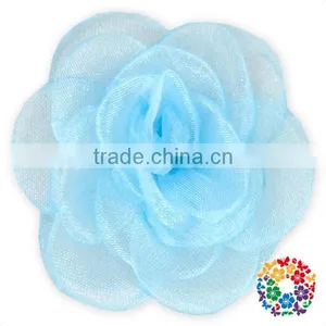 Cheap Wholesale Navy Transparent Gauze Decorative Big Rose Flower thumbnail-5