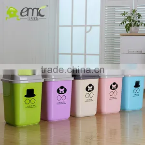 Emc Plastic Waste Bins With Cover, 20L Square Shape Plastic Waste Bins With Cover thumbnail-3
