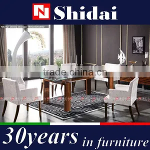 6 Seater Tempered Glass Dining Table Arabic Style Dining Room Table thumbnail-6