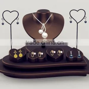 Custom Design Jewelry Decoration Shop Earring Necklace Ring Leather Jewelry Display Set thumbnail-4
