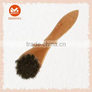 New Natural Horse Hair Wooden Shoe Brush For Shining thumbnail-1