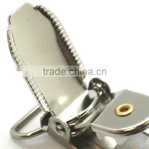 Nickel Plate High Quality Stamping Steel Metal Suspender Clip With Plastic Teeth Inside for Garment, Cloth Clip thumbnail-4