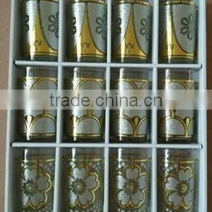 GH311 12pcs Glass Drinking Set With Bronzing Deco thumbnail-1