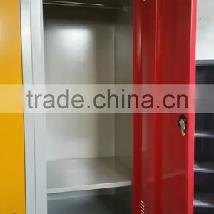 Singe Side Two- Door Metal Locker With One Shelf in Red thumbnail-3