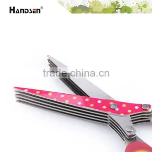 7-1/2"soft Grip Handle Printed 5 Blades Herb Scissors thumbnail-3