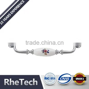 High-grade Door Drawer Cabinets European Garden Ceramic Golden Handle Door Handle thumbnail-4