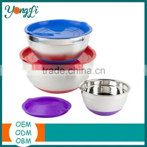 Personalized Kitchen Helper Silicone Bottom Stainless Steel Mixing Bowl Set thumbnail-2