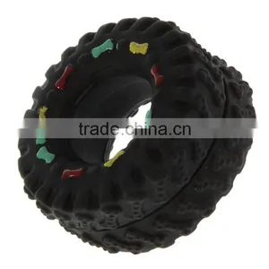 Free Shipping Animal Sounds Tire Shape Pet Dog Toy Puppy Cat Chews Squeaky Rubber Toys Squeaking 8*4cm Tire Pet Toys thumbnail-3