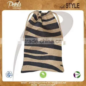 Cheap Low Cost Packaging Bag Made From Natural Jute Drawstring Bag thumbnail-1