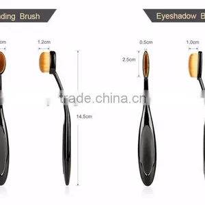 New Professional 10 Pcs Soft Oval Toothbrush Design Makeup Brush Sets Foundation Brushes Cream Contour Powder Blush Conceal thumbnail-5