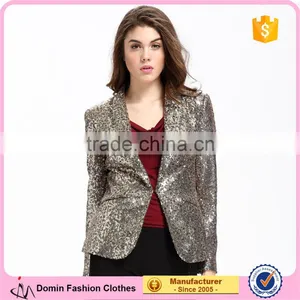 Domin Fashion Latest Sequin Fabric Women Coat Guangzhou Factory thumbnail-1