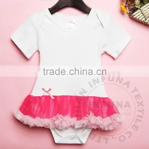 2015-2016 Hot Sale Blank Cotton Short Sleeve Baby Tutu Romper thumbnail-1