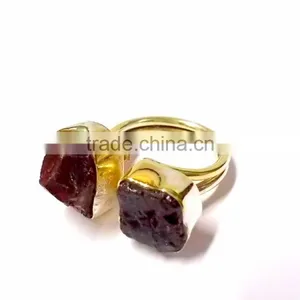 Stylish Double Stone Semi Precious Stone Ring,druzy Ring,2015 Latest Ring Collection thumbnail-3