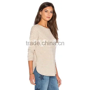 Wholesale Korean Fashion Stripe 100 Combed Cotton Cheap t Shirts thumbnail-1
