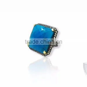 925 Sterling Silver Ring With Tourquoise Gemstone thumbnail-1