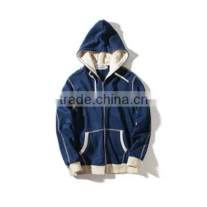 Custom Sweatshirts Cotton Zipper up Kangaroo Pockets Hoodies for Men thumbnail-1