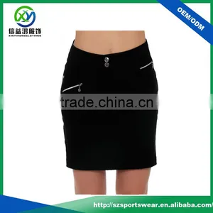 New Design Metal Zip Pockets Mid-rise Waist Women Golf Skirt With Pleated Buttom thumbnail-2