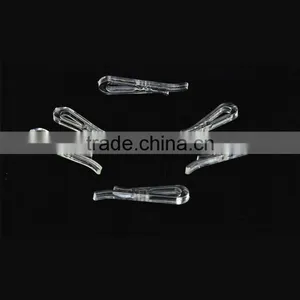 4.0*0.9*0.35cm Cheap U-shape Garment Accessory Transparent Plastic Clips for Packing thumbnail-1
