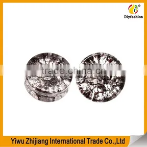 Organic Shattered Quartz Stone Sparkling Glitter Tunnels Gauges Ear Plugs Expander thumbnail-5