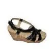 Top Quality and Comfortable Spring 10.5cm Heels Black PU Ladies Wedge Sandals Size 36 - 41 thumbnail-1