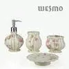 WBC0605A 4 Piece Personalized Porcelain Bathroom Accessories Set thumbnail-1